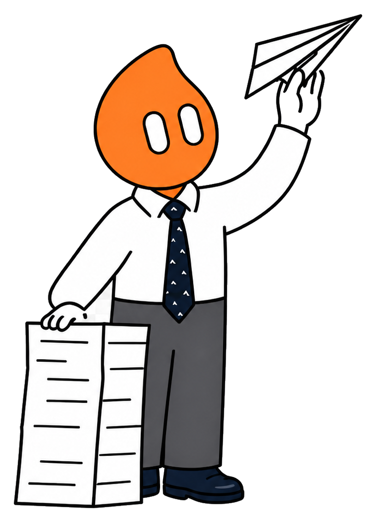 The Study Concept student launching a paper airplane beside an organized plan