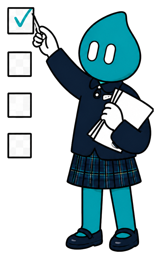 The Study Concept student reviewing a learning checklist