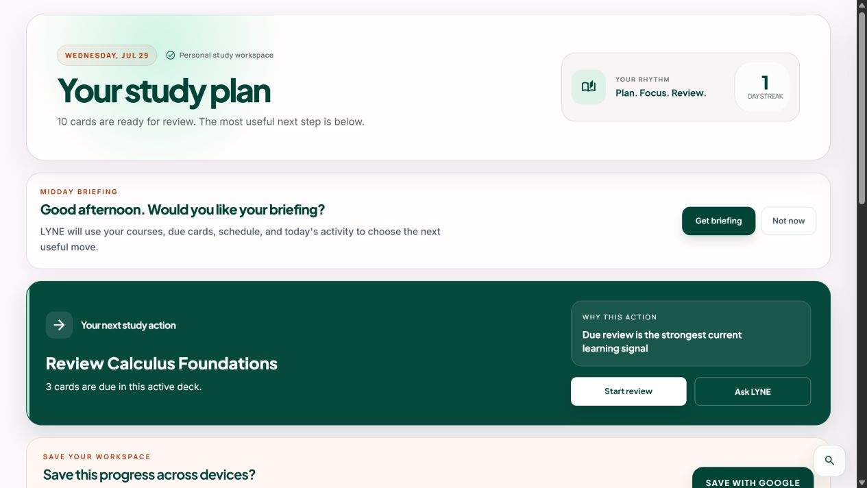 StudyConcept connected dashboard